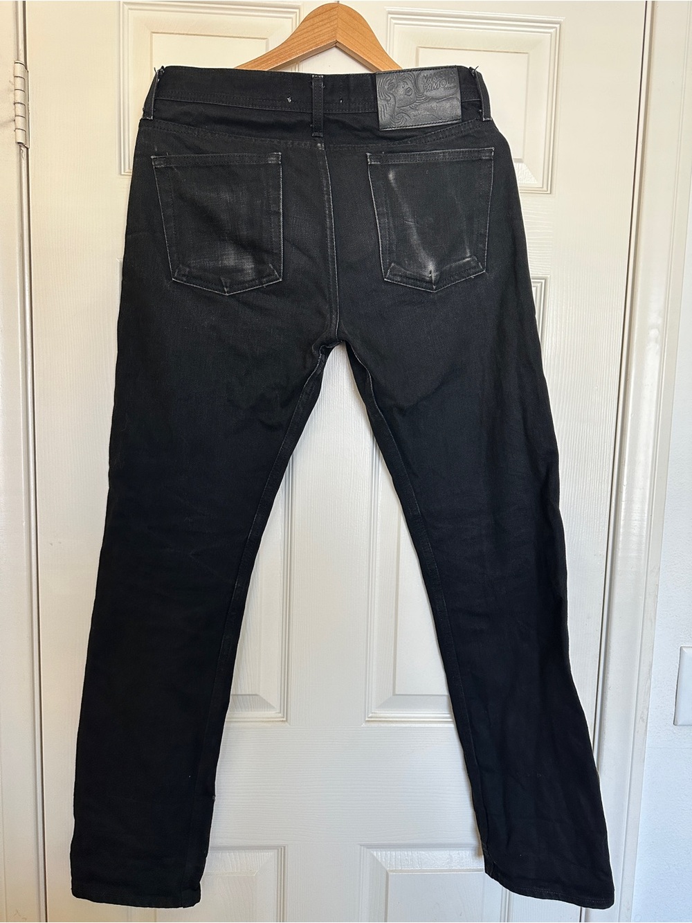 Naked & Famous Solid Black Selvedge Denim Jeans Weird Guy - Picture 2 of 8